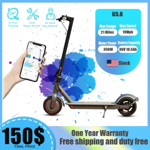 Electric Scooter 21Miles Range, 19Mph, 350 Motor, 8.5Inch Tires .Foldable